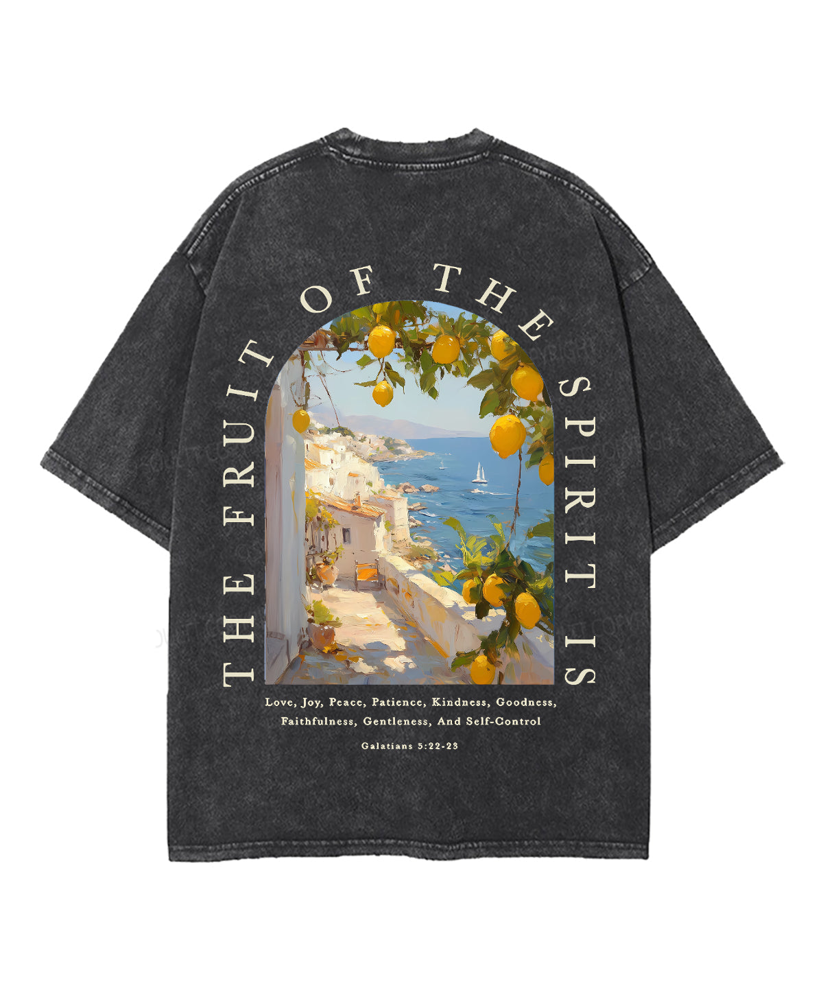 Fruit Of The Spirit Double Sided Unisex Washed Christian T-shirt