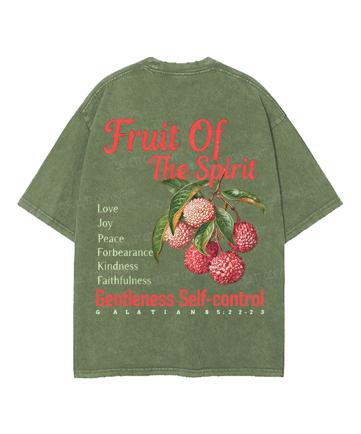 Fruit Of The Spirit Double Sided Unisex Washed Christian T-shirt