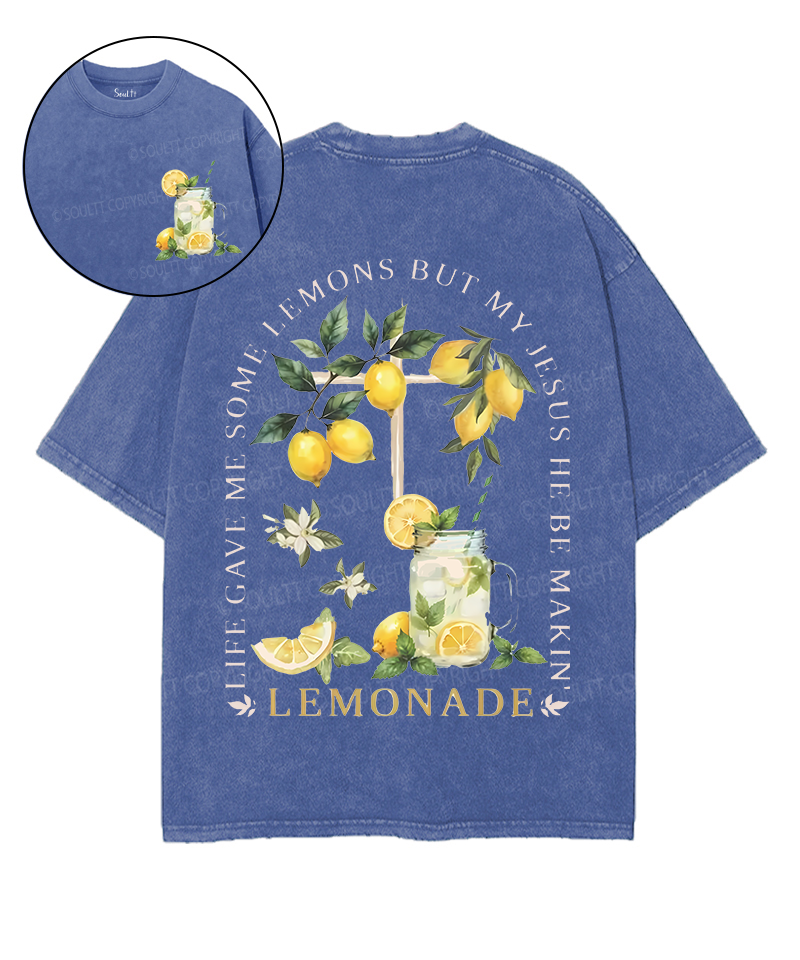 Life Gave Me Some Lemons Double Sided Unisex Washed Christian T-shirt