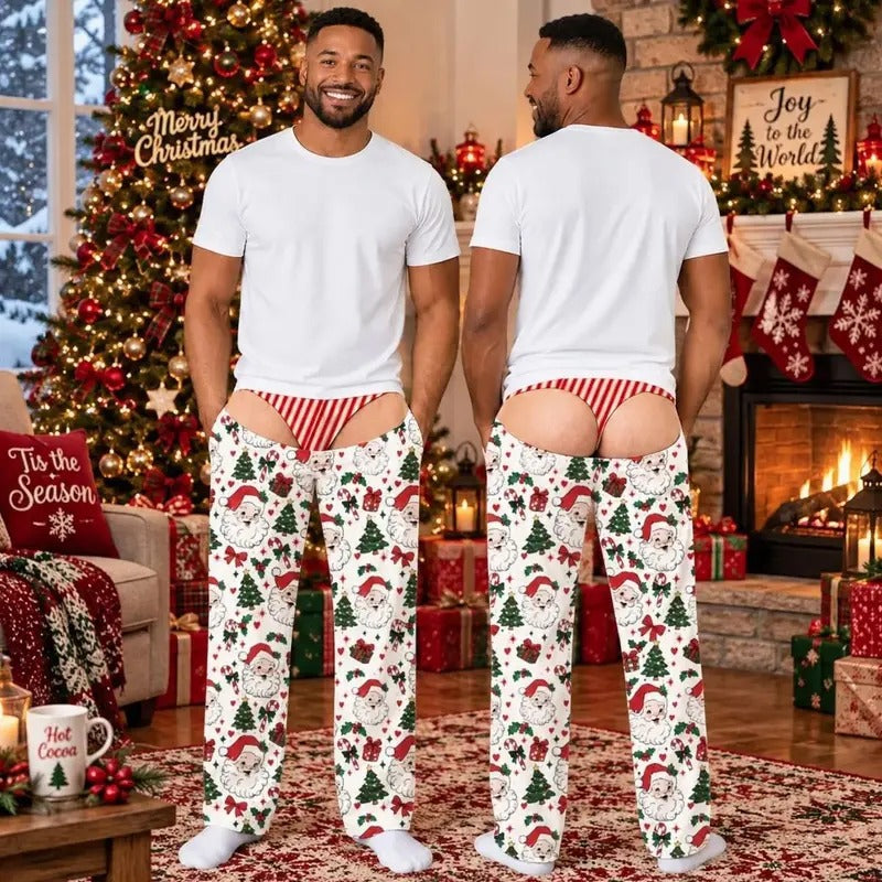 Men’s Plaid Illusion Pajama Pants – Custom Christmas Gag Gift