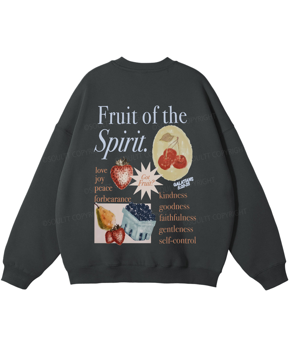 Fruit Of The Spirit Double Sided Christian Sweatshirt