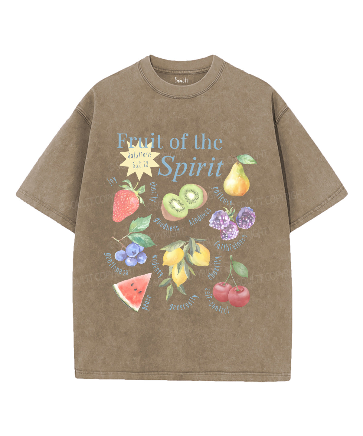 Fruit Of The Spirit Unisex Washed Christian T-shirt