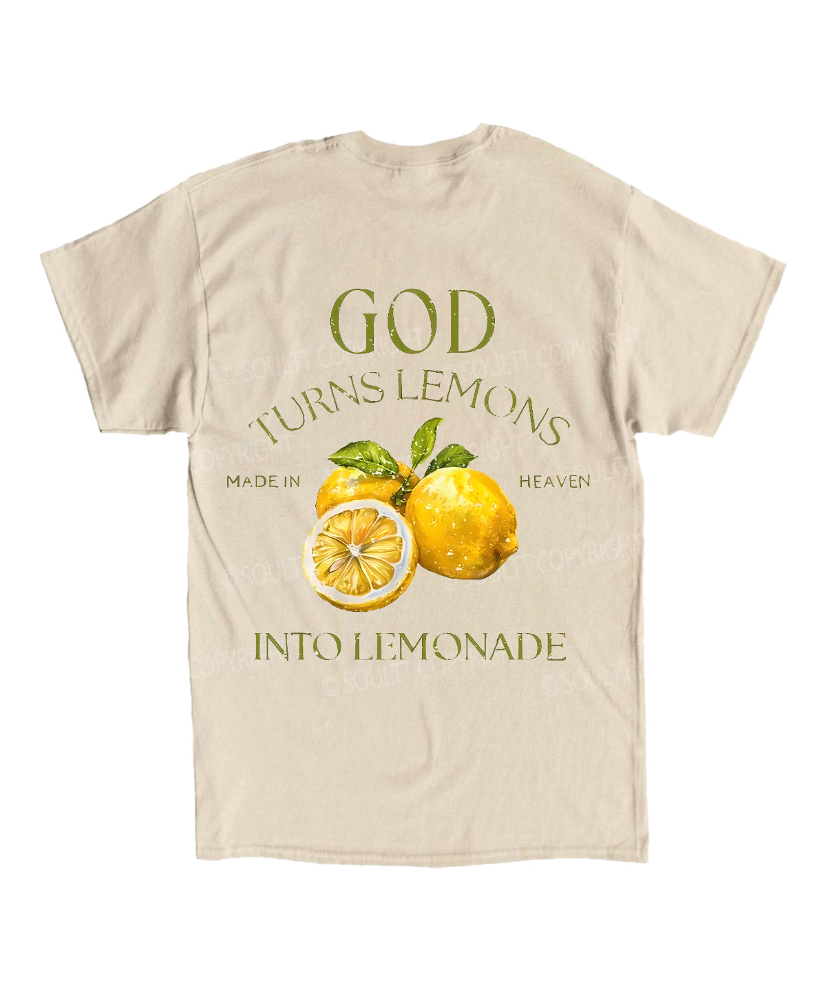 God Turns Lemons Double Sided Unisex Cotton Christian T-Shirt