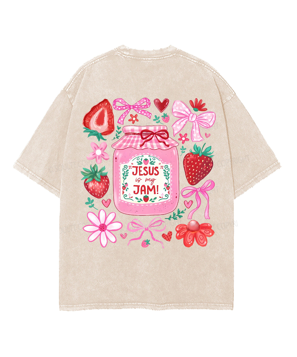 Jesus Is My Jam Double Sided Unisex Washed Christian T-shirt