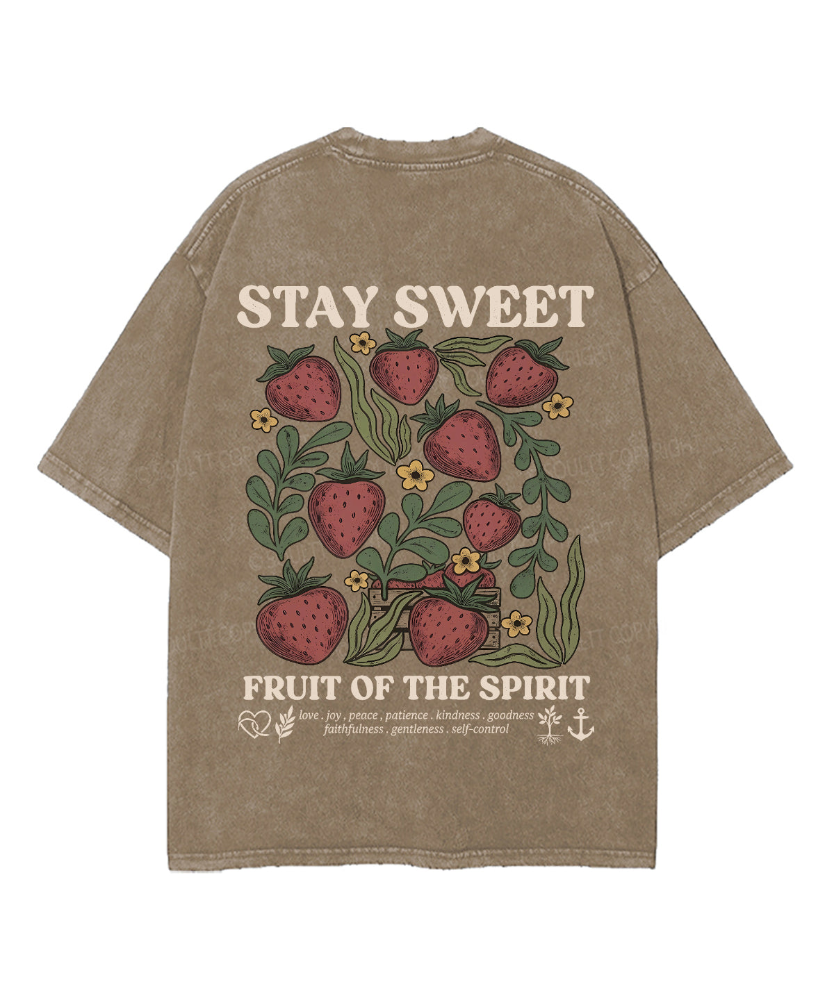 Fruit Of The Spirit Double Sided Unisex Washed Christian T-shirt