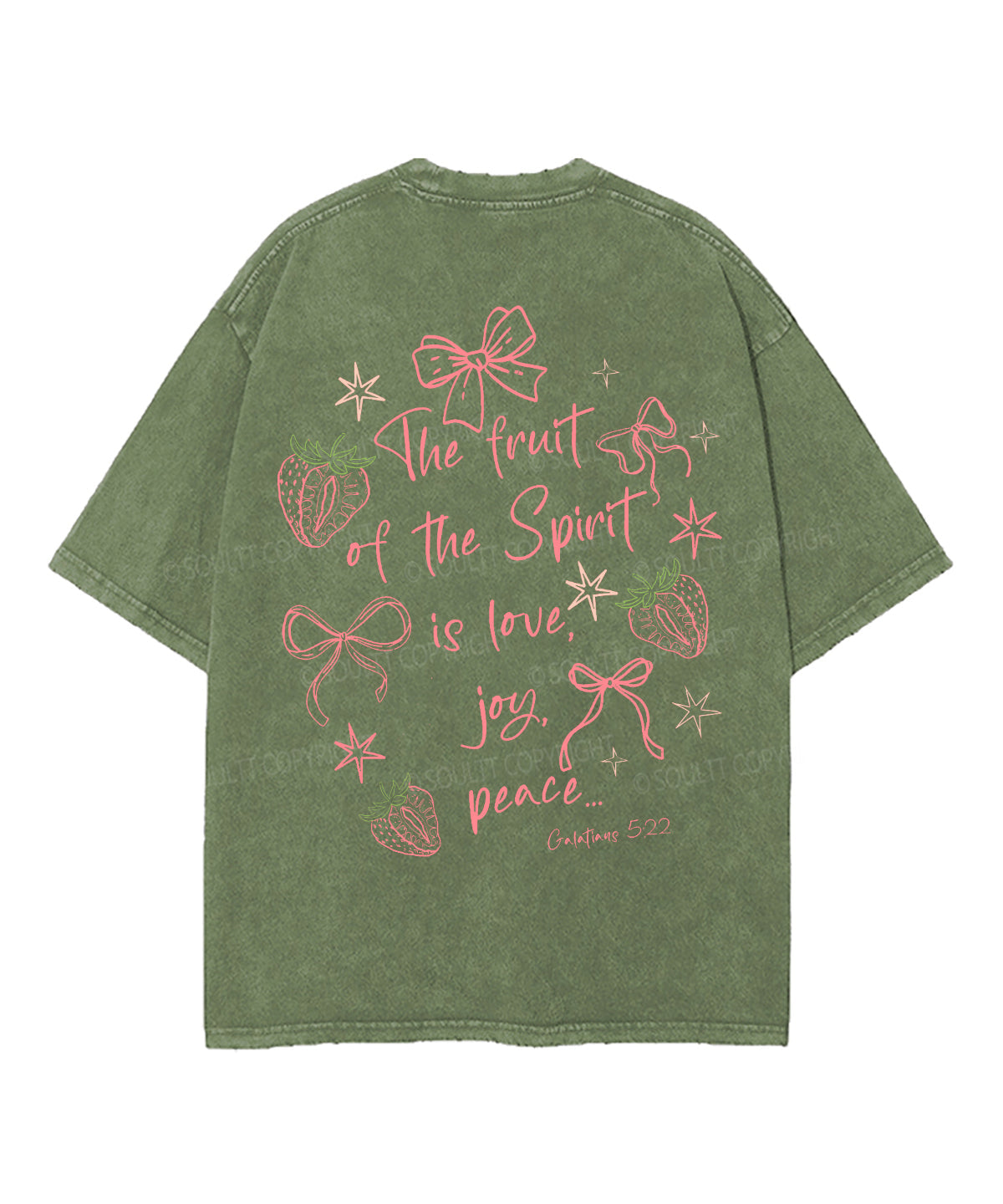 Fruit Of The Spirit Double Sided Unisex Washed Christian T-shirt
