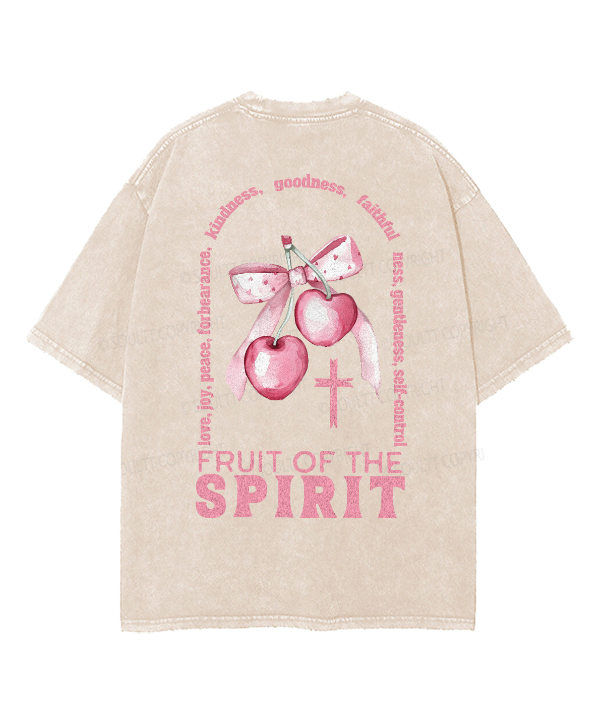 Fruit Of The Spirit Double Sided Unisex Washed Christian T-shirt