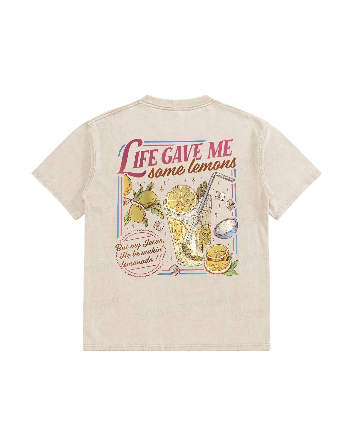 Kids Life Gave Me Some Lemans Washed Christian T-shirt