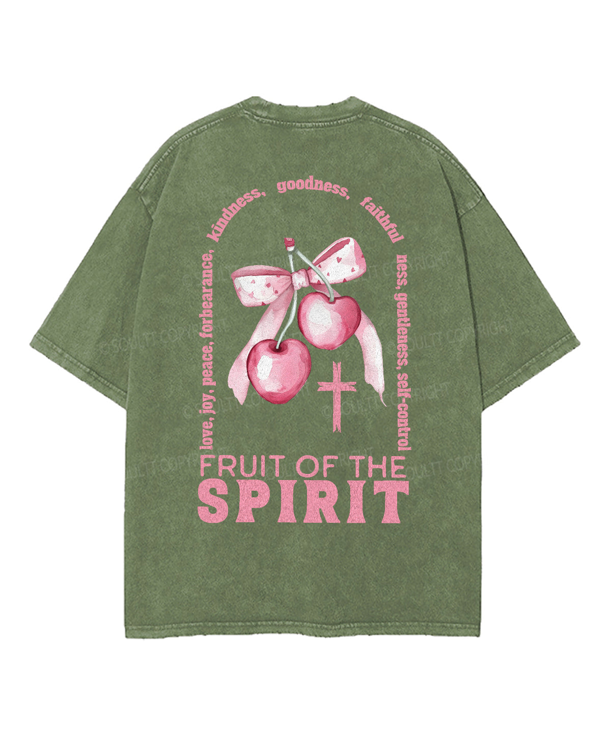 Fruit Of The Spirit Double Sided Unisex Washed Christian T-shirt