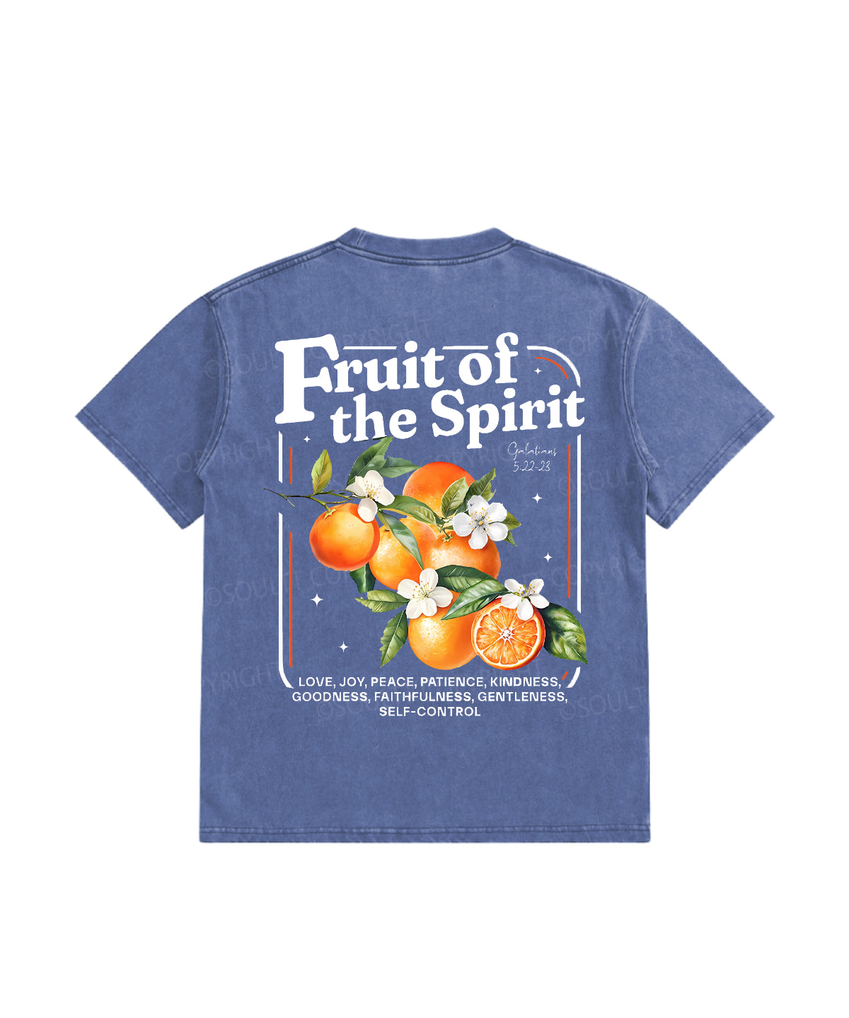 Kids Fruit Of The Spirit Double Sided Washed Christian T-shirt