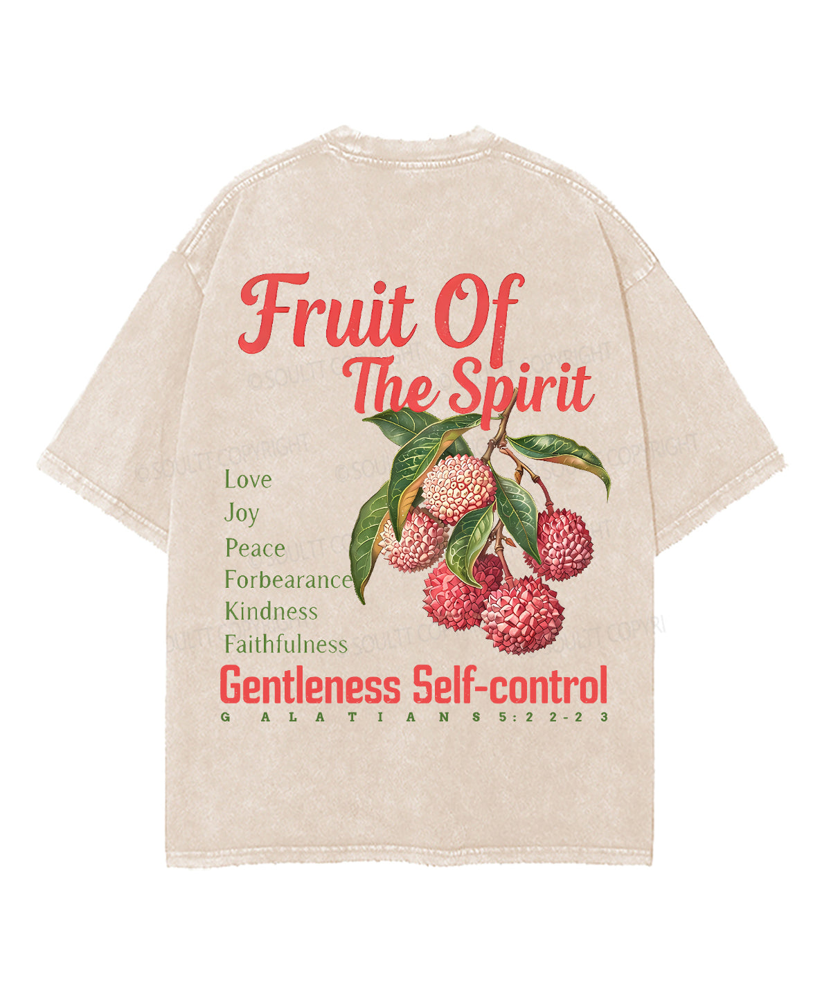 Fruit Of The Spirit Double Sided Unisex Washed Christian T-shirt