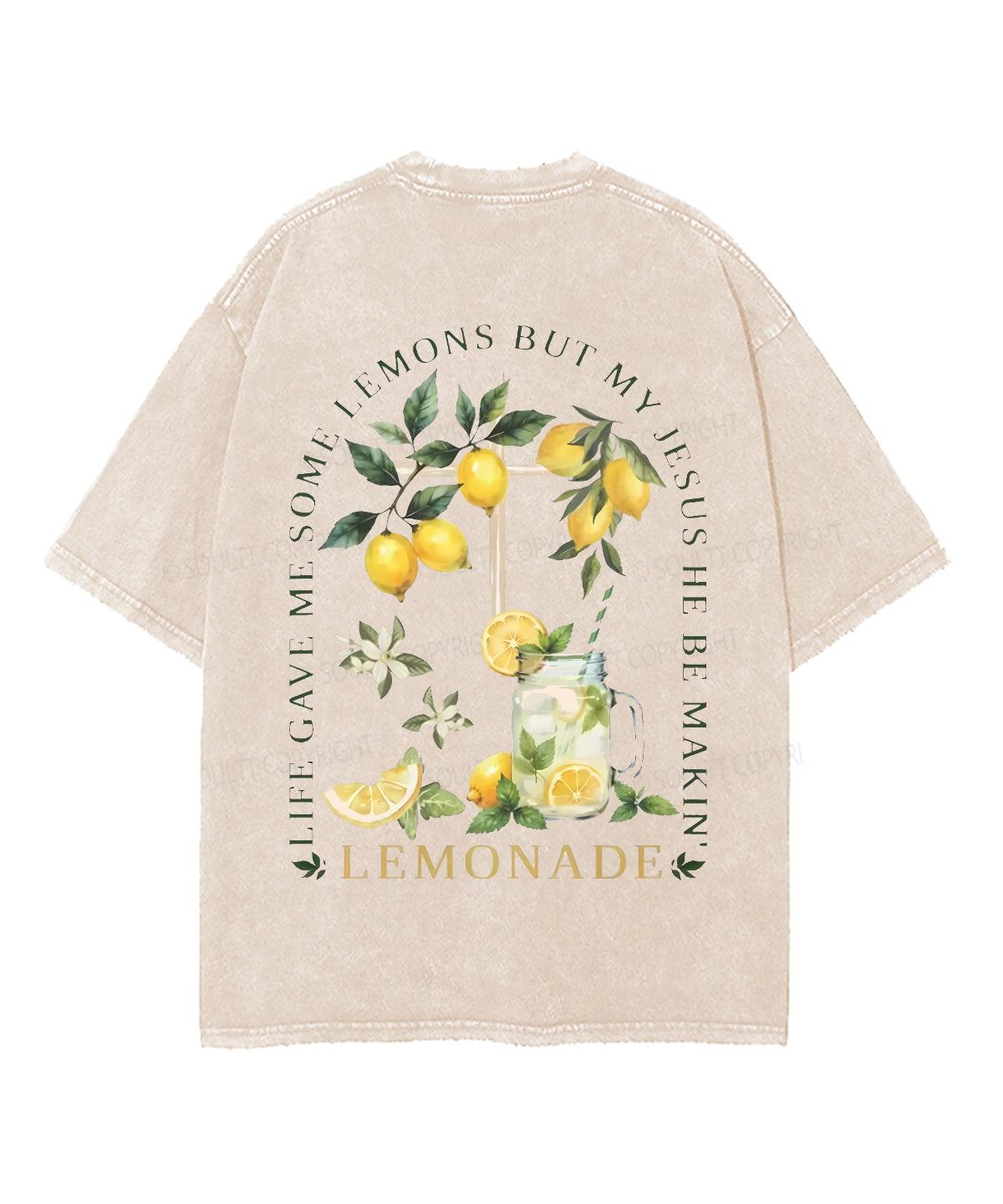 Life Gave Me Some Lemons Double Sided Unisex Washed Christian T-shirt