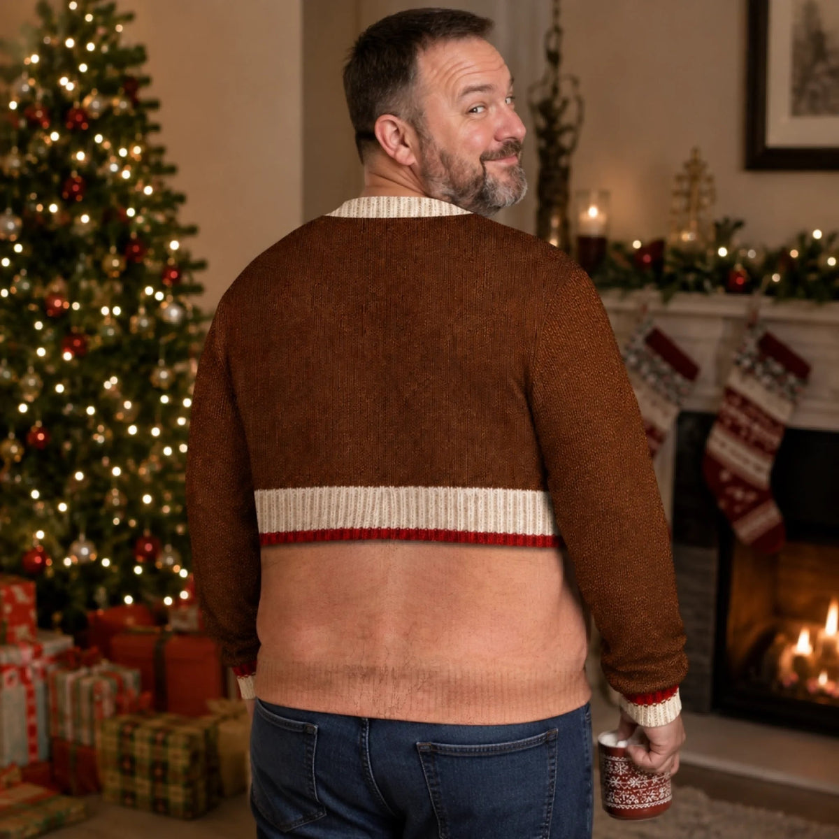 My Reindeer Belly Says Merry Ugly Christmas Sweater – Funny Holiday Sweatshirt for Men