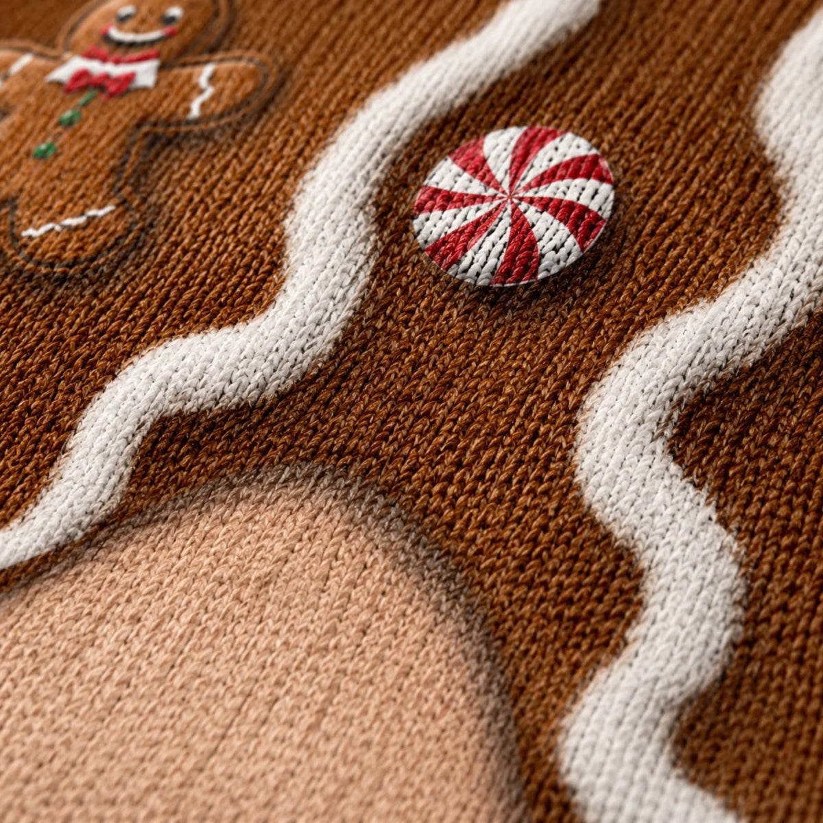 Funny Gingerbread Beer Belly Ugly Christmas Sweater – Novelty Holiday Sweatshirt for Men