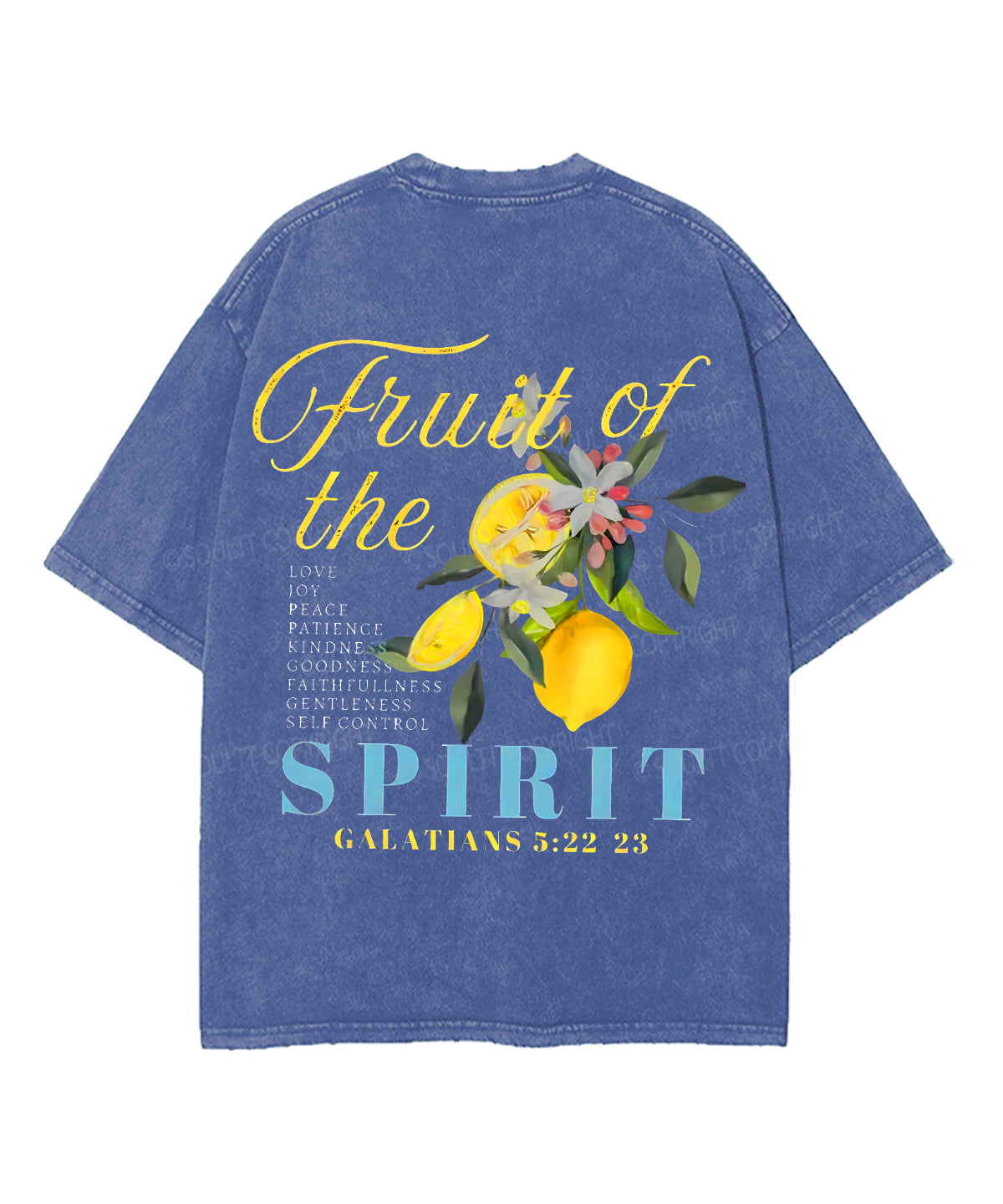 Fruit Of The Spirit Double Sided Unisex Washed Christian T-shirt
