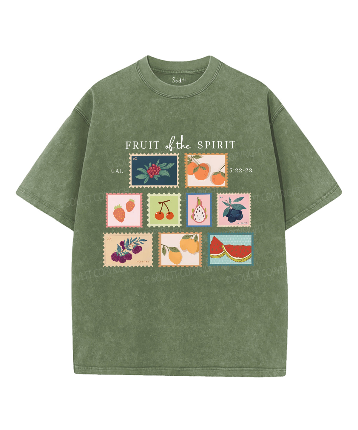 Fruit Of The Spirit Unisex Washed Christian T-shirt