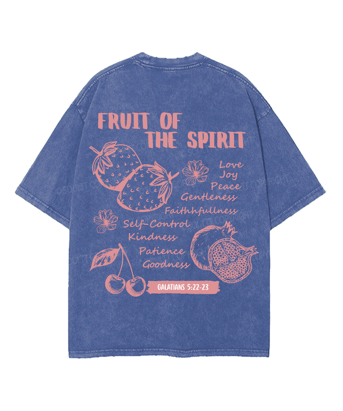 Fruit Of The Spirit Double Sided Unisex Washed Christian T-shirt