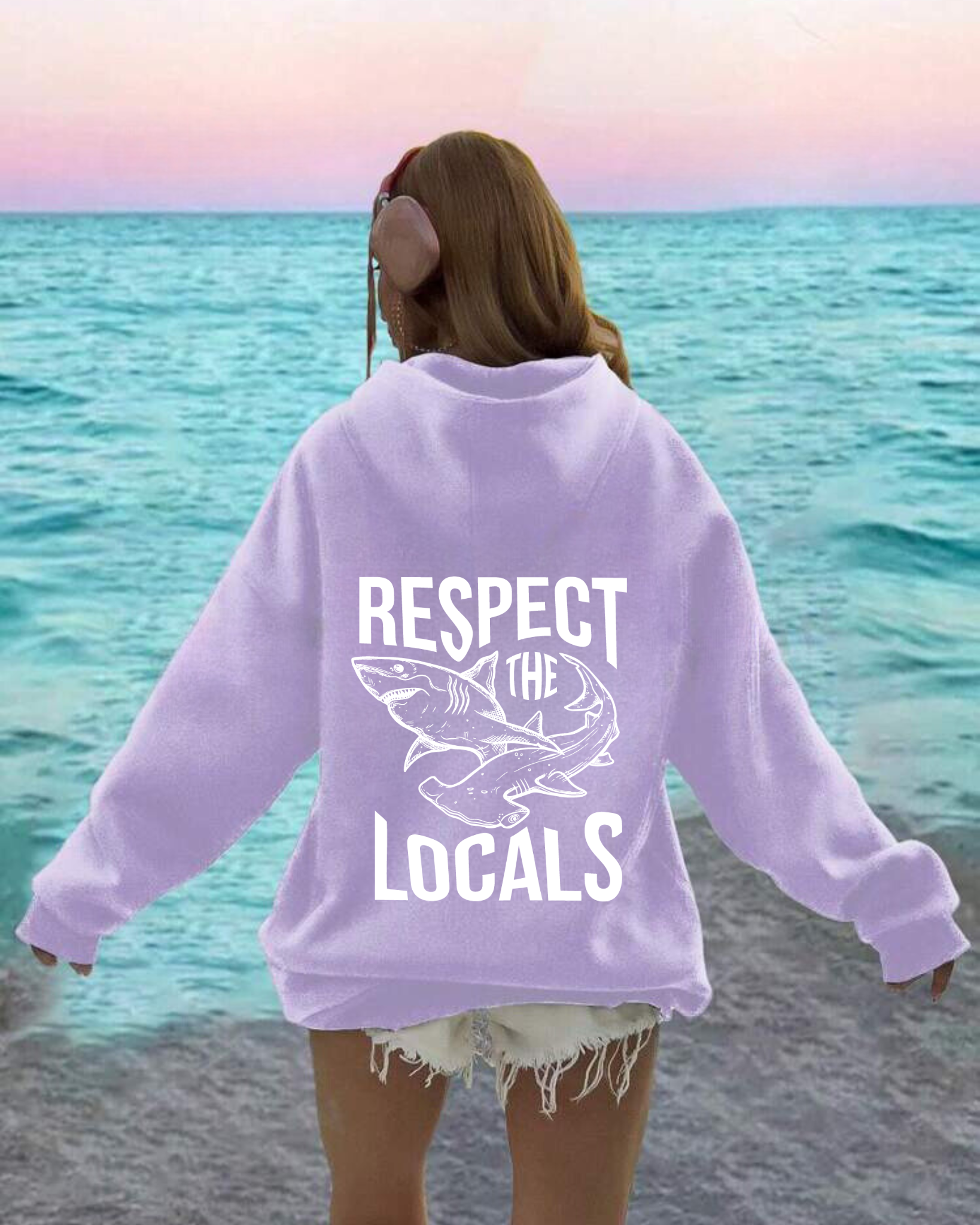 Respect The Locals Shark Hoodie V3
