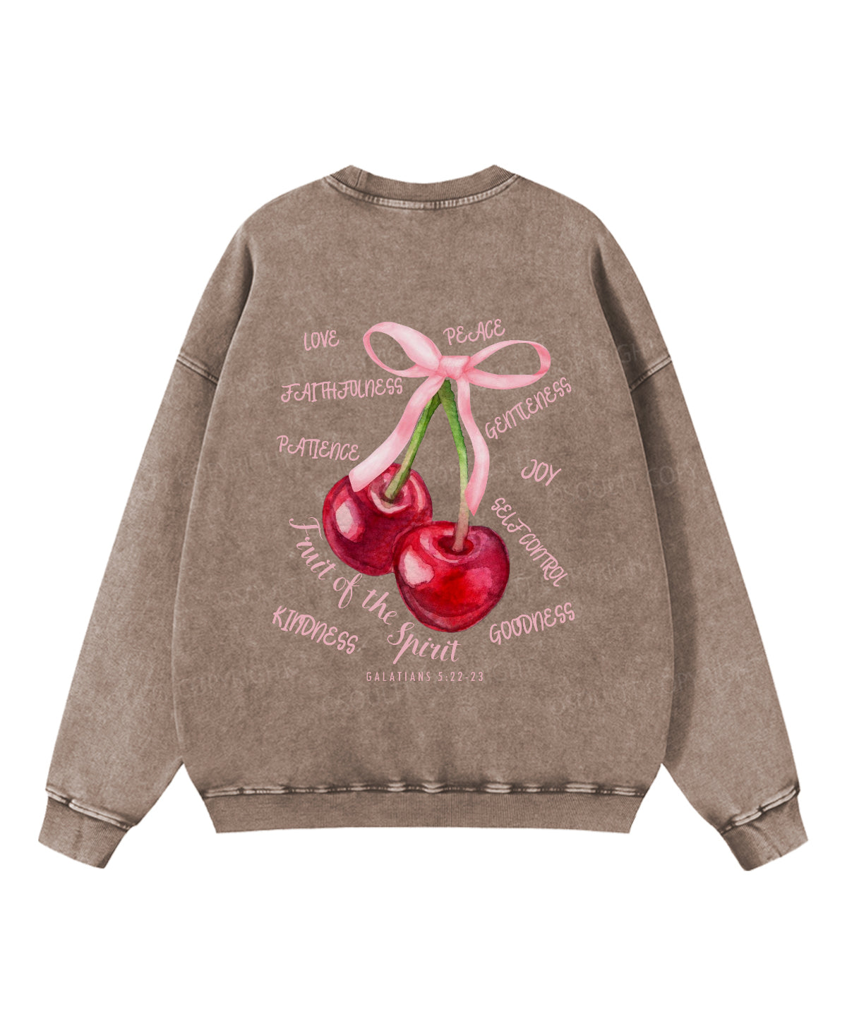 Fruit Of The Spirit Double Sided Washed Christian Sweatshirt