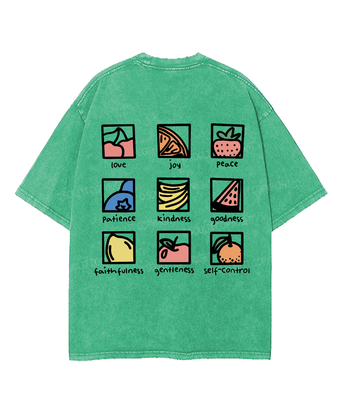 Fruit Of The Spirit Double Sided Washed Christian T-shirt