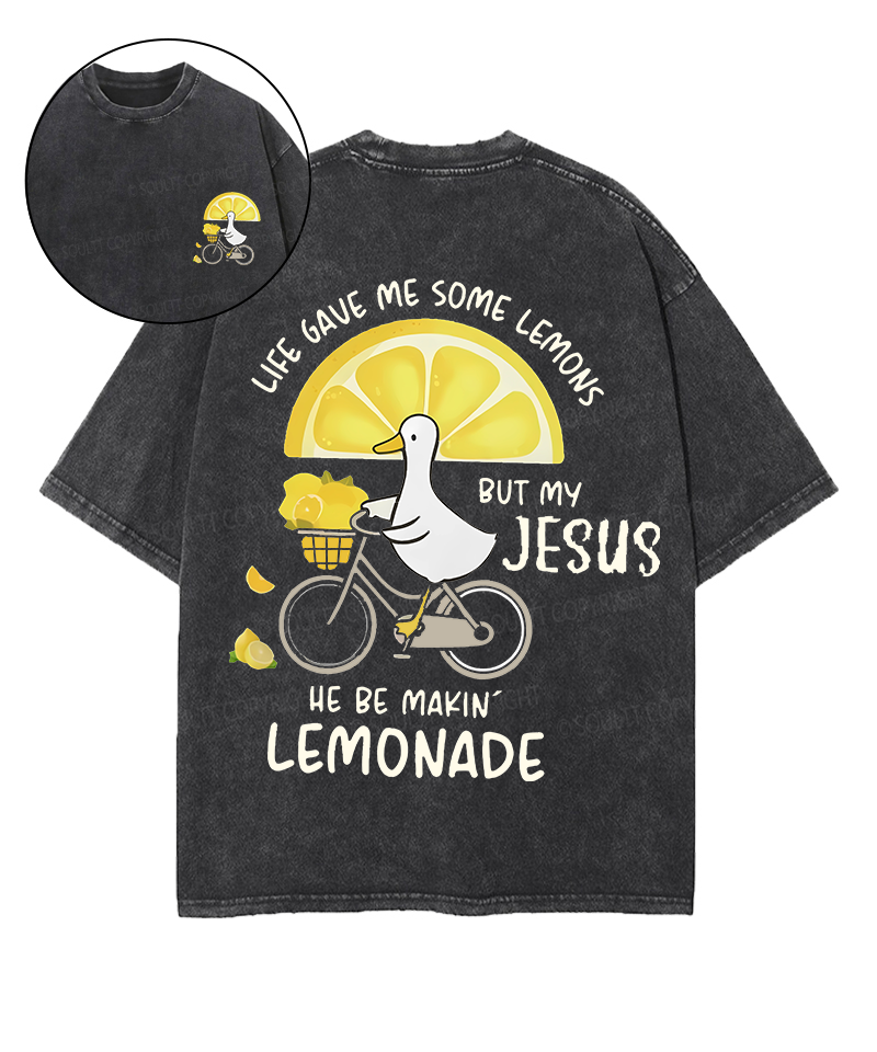 Life Gave Me Some Lemons Double Sided Unisex Washed Christian T-shirt