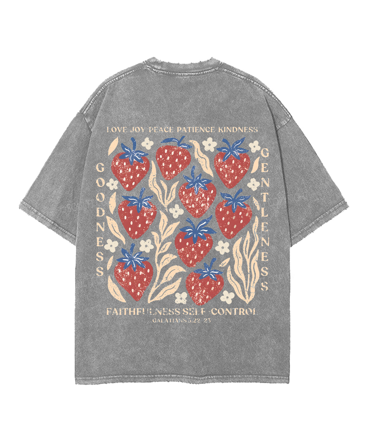 Fruit Of The Spirit Double Sided Unisex Washed Christian T-shirt