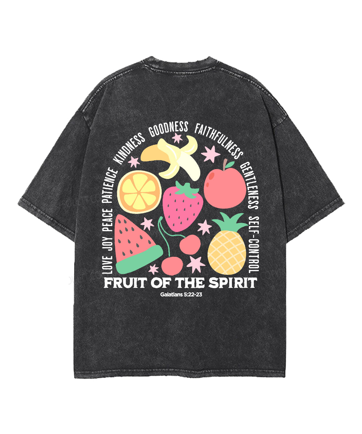 Fruit Of The Spirit Double Sided Unisex Washed Christian T-shirt
