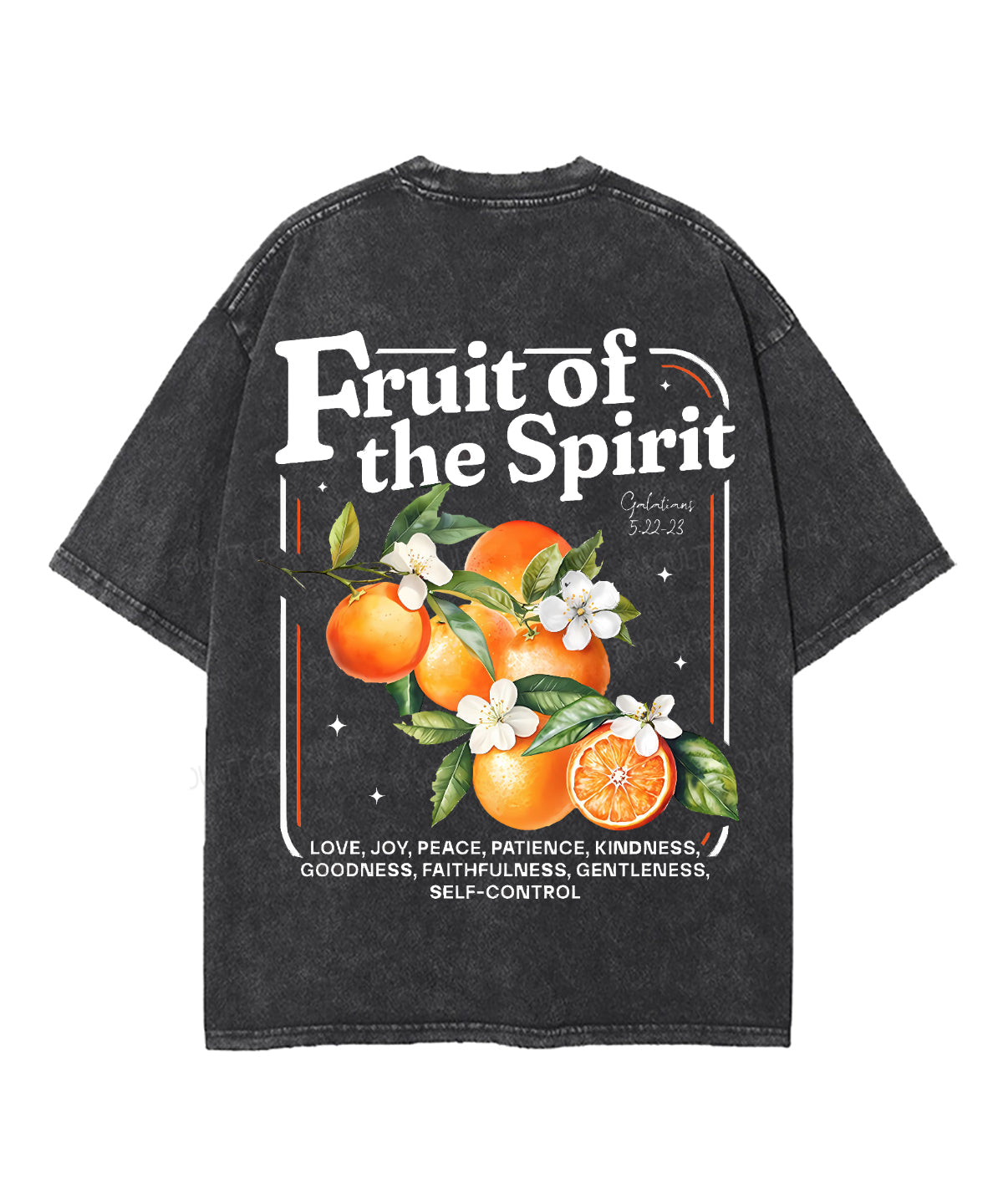 Fruit Of The Spirit Double Sided Unisex Washed Christian T-shirt