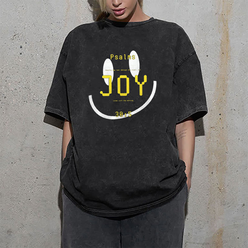 Christianartworkshop Joy Psalm 30:5 Unisex Washed T-Shirt