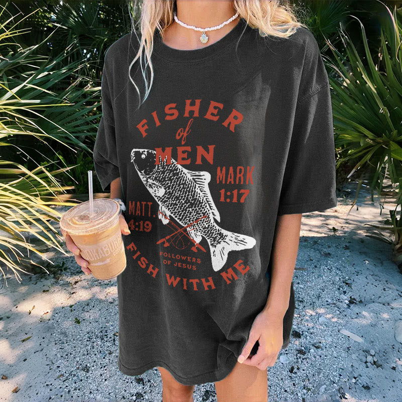 Christianartworkshop Followers of Jesus Fisher of Men Unisex Washed T-Shirt