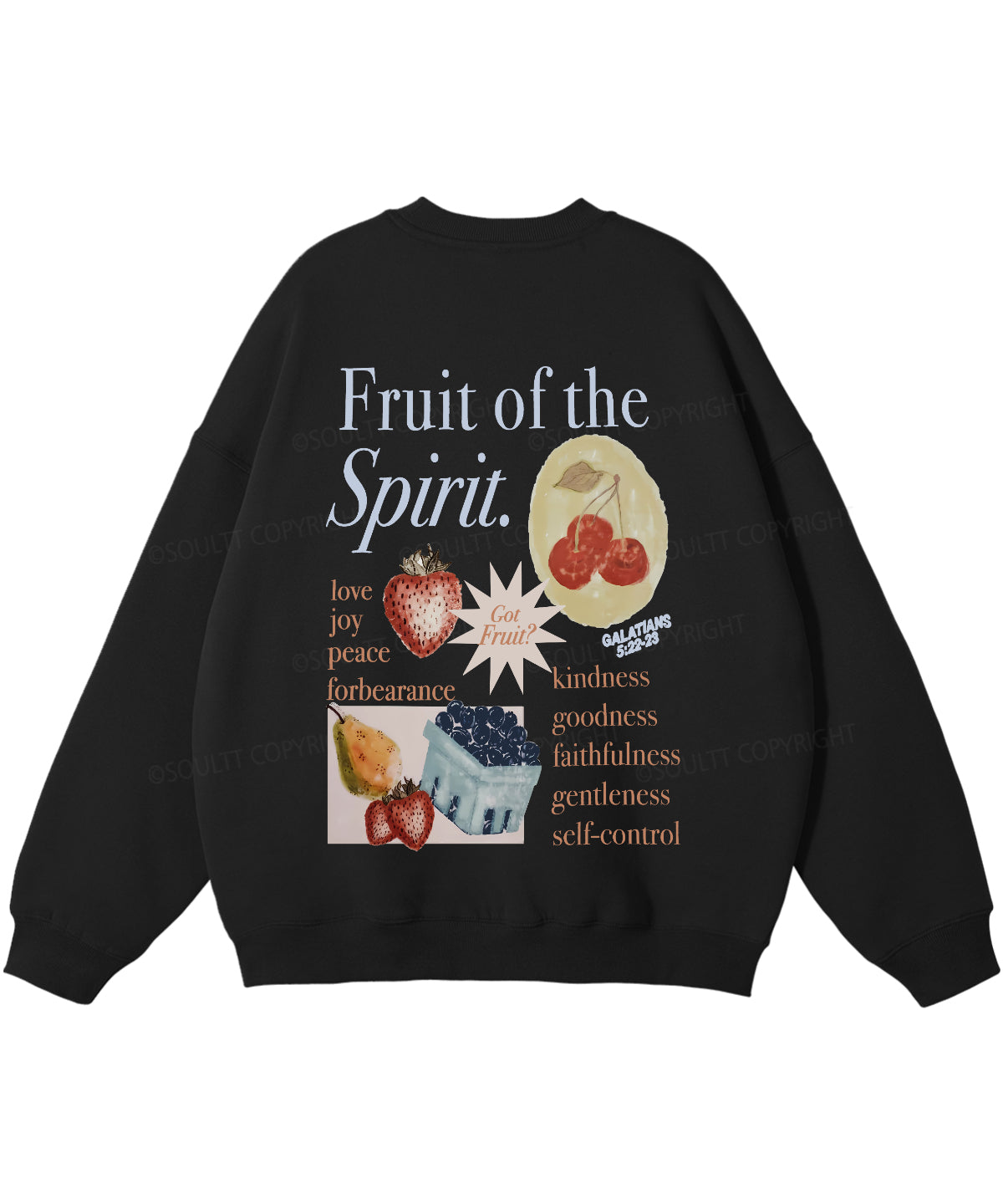 Fruit Of The Spirit Double Sided Christian Sweatshirt