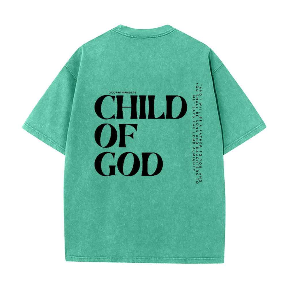 Christianartworkshop Child of God Graphic Unisex Washed T-Shirt