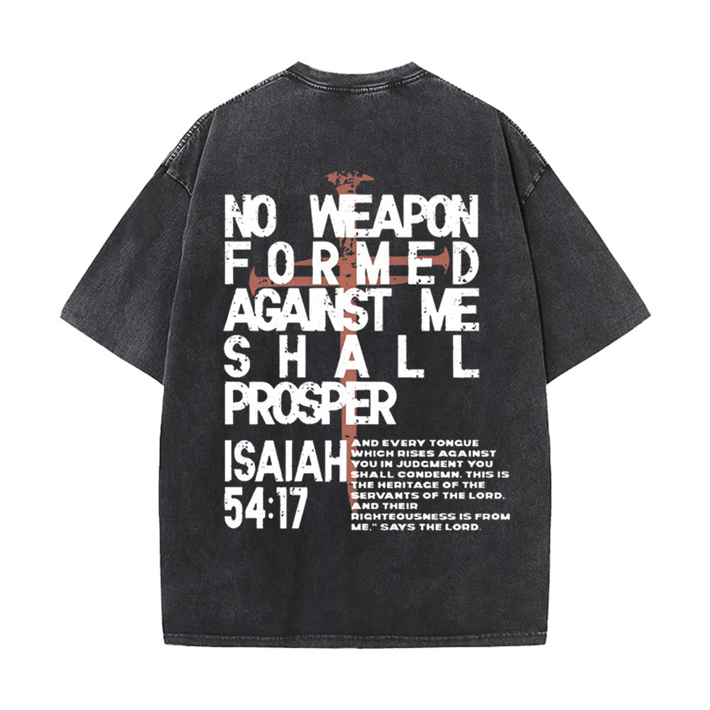 Christianartworkshop No Weapon Formed Against Me Graphic Unisex Washed T-Shirt