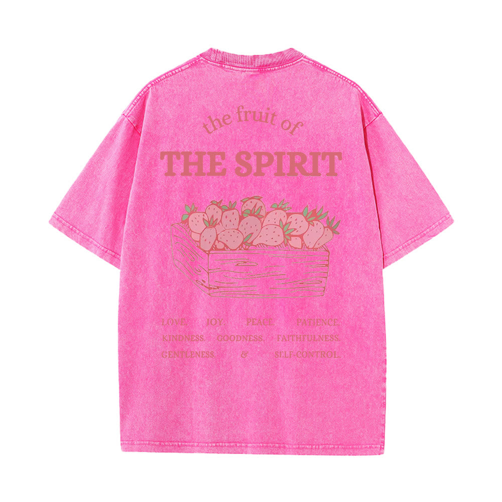 Christianartworkshop Fruit Of The Spirit Unisex Washed T-Shirt