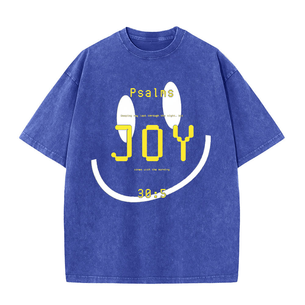 Christianartworkshop Joy Psalm 30:5 Unisex Washed T-Shirt