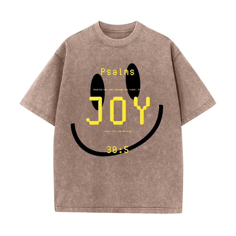 Christianartworkshop Joy Psalm 30:5 Unisex Washed T-Shirt
