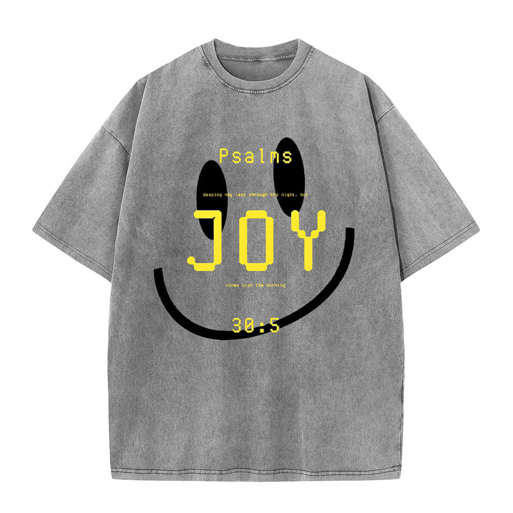 Christianartworkshop Joy Psalm 30:5 Unisex Washed T-Shirt