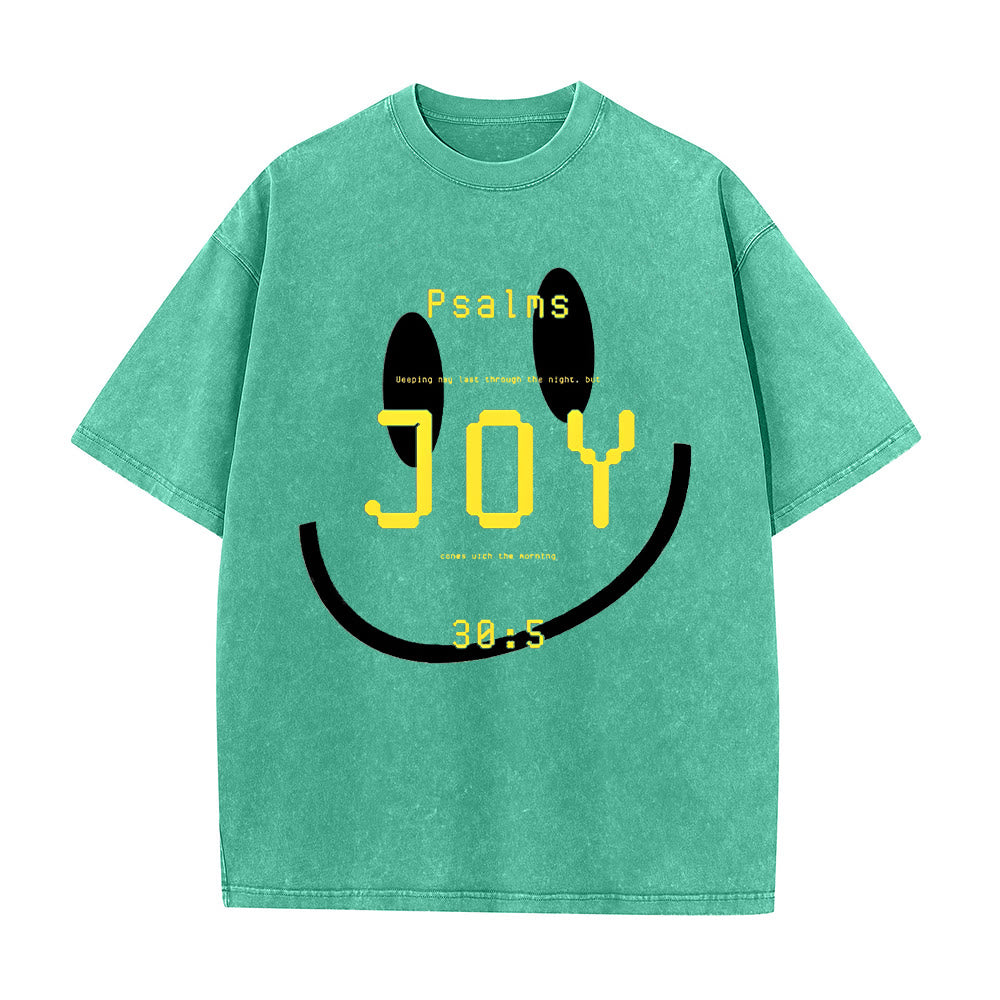 Christianartworkshop Joy Psalm 30:5 Unisex Washed T-Shirt