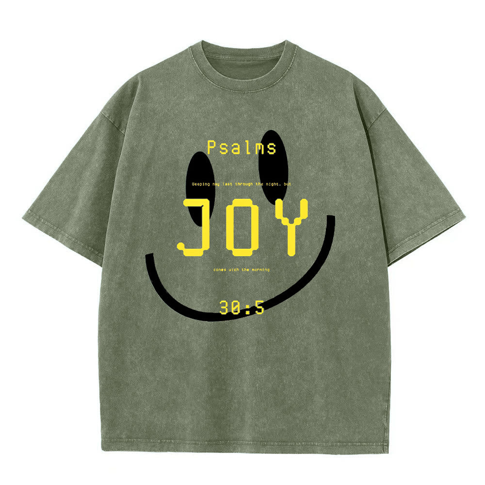 Christianartworkshop Joy Psalm 30:5 Unisex Washed T-Shirt