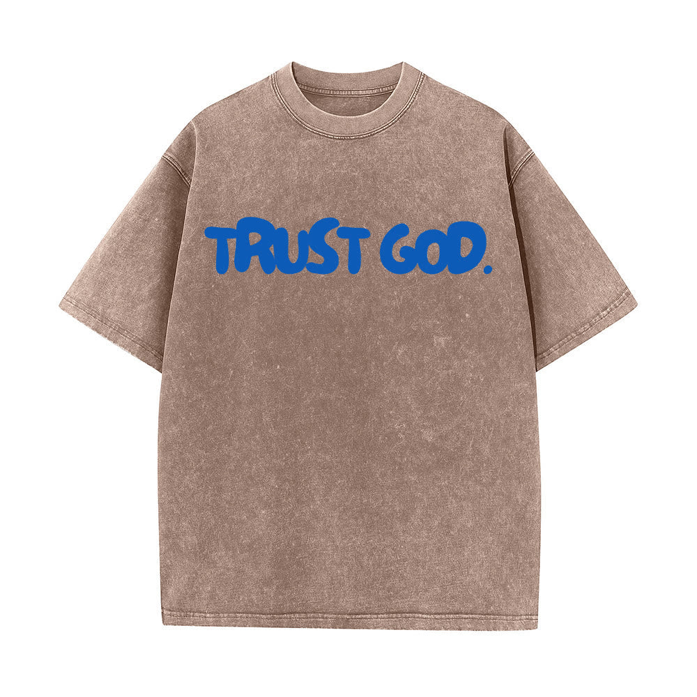Christianartworkshop Trust In God Unisex Washed T-Shirt