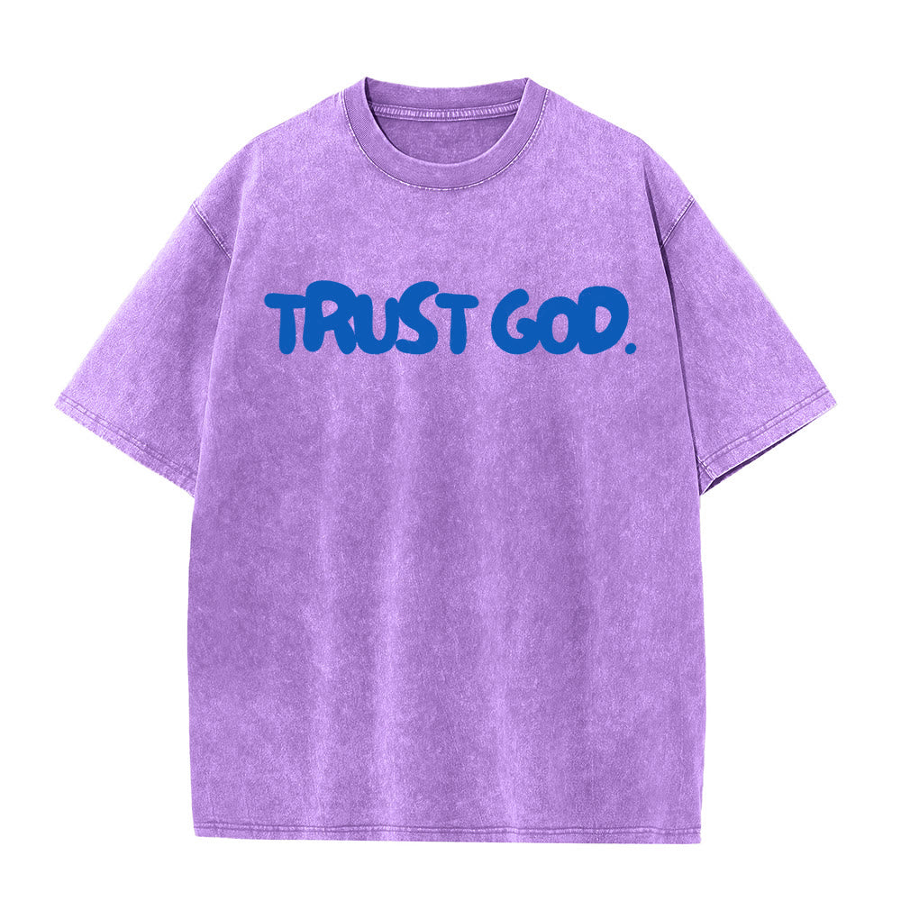 Christianartworkshop Trust In God Unisex Washed T-Shirt
