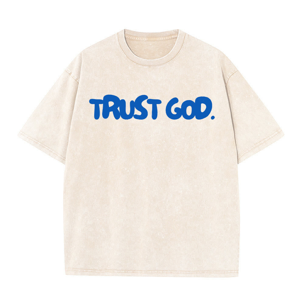 Christianartworkshop Trust In God Unisex Washed T-Shirt