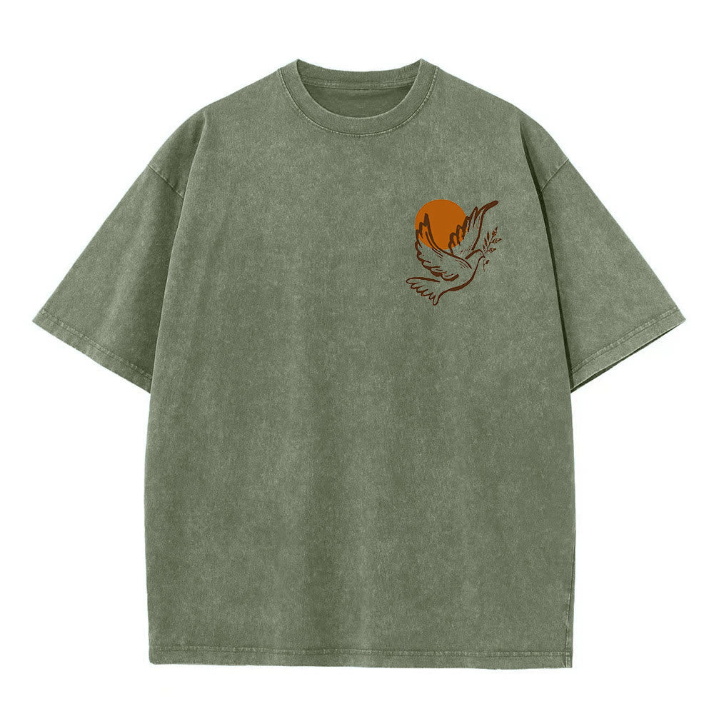 Christianartworkshop Spirit of the Lord and Freedom Unisex Washed T-Shirt