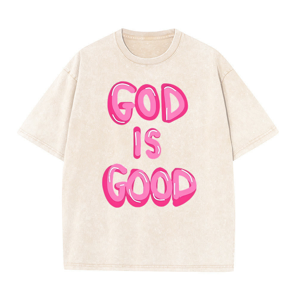 Christianartworkshop God Is Good Unisex Washed T-Shirt