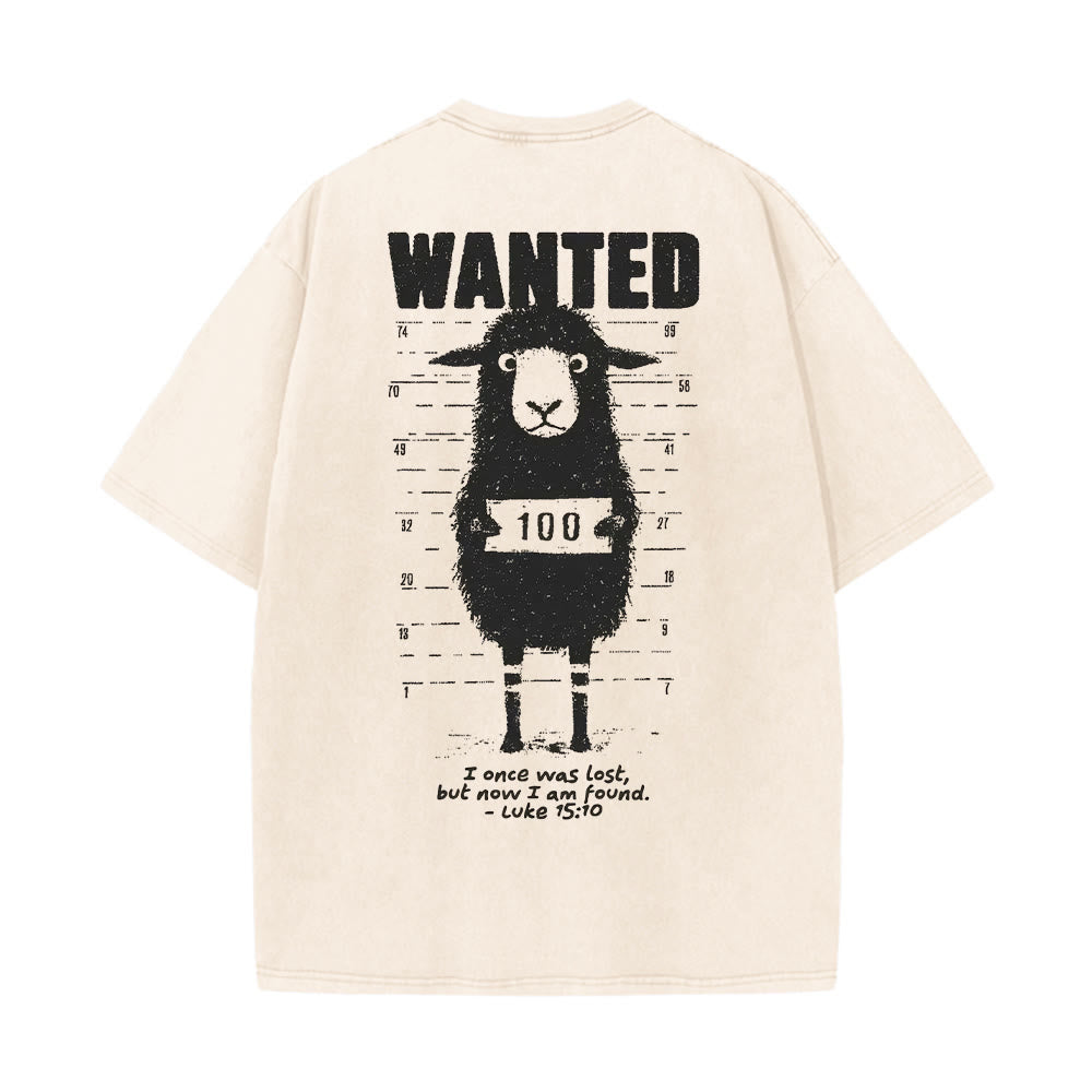 Christianartworkshop Wanted Sheep Unisex Washed T-shirt