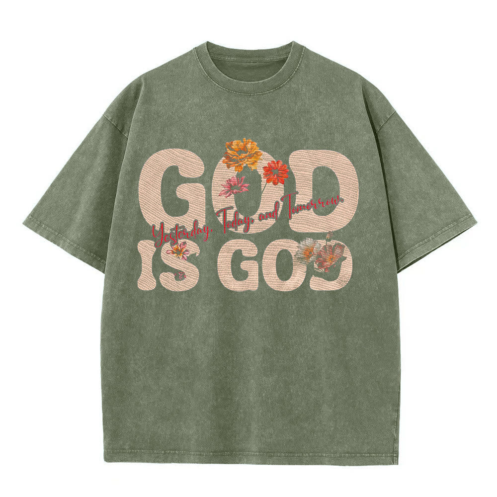 Christianartworkshop God Is God Unisex Washed T-shirt