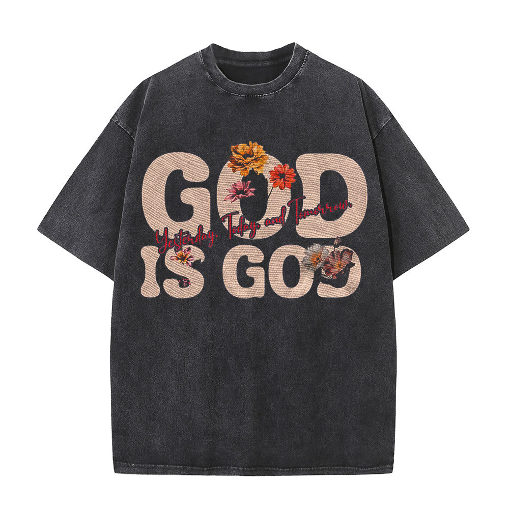 Christianartworkshop God Is God Unisex Washed T-shirt