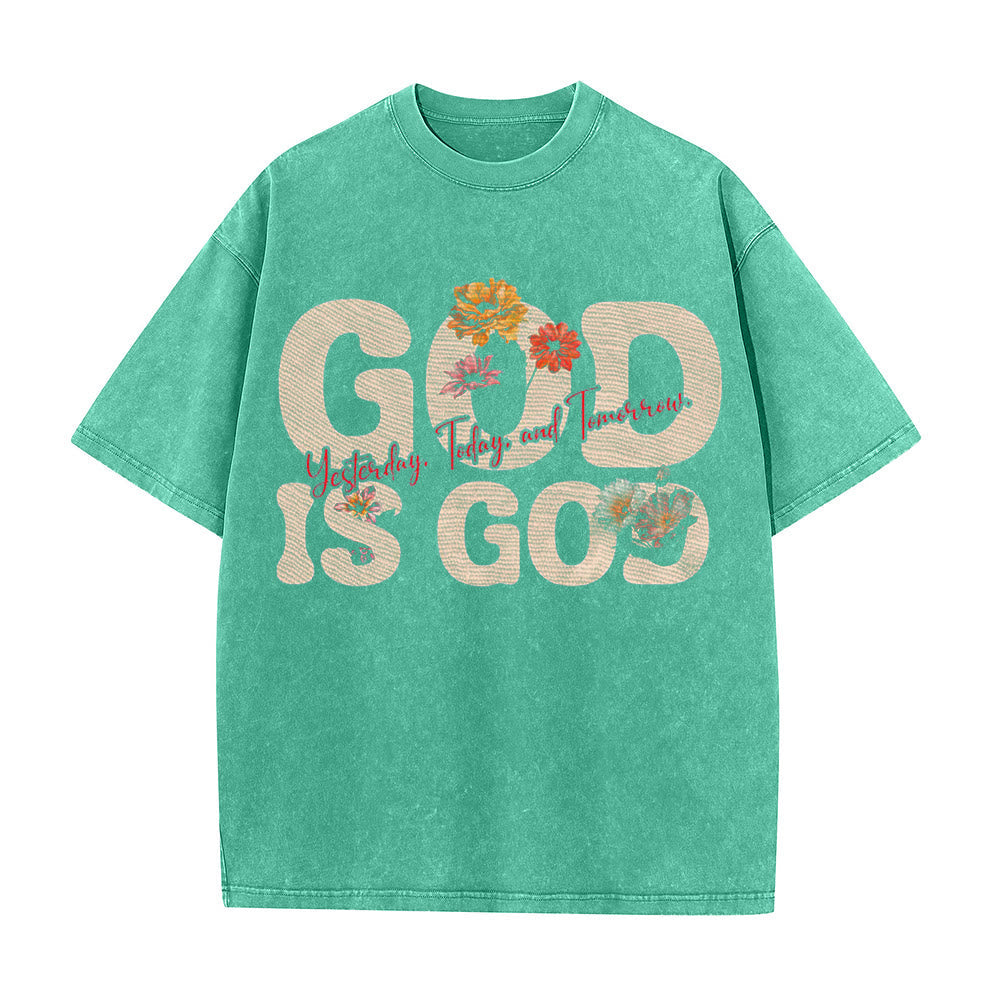 Christianartworkshop God Is God Unisex Washed T-shirt