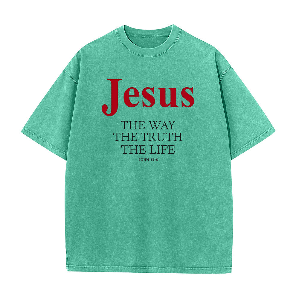 Christianartworkshop Jesus The Way The Truth The Life Unisex Washed T - Shirt