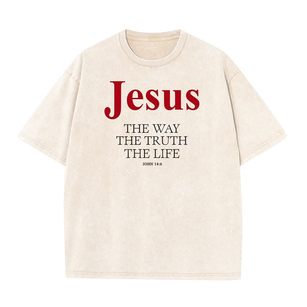 Christianartworkshop Jesus The Way The Truth The Life Unisex Washed T - Shirt